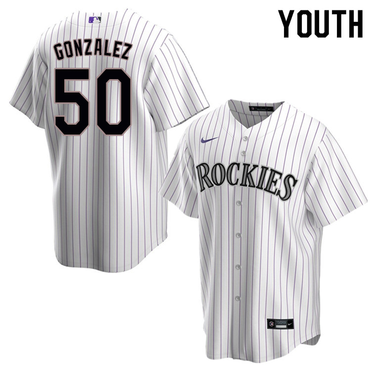 Nike Youth #50 Chi Chi Gonzalez Colorado Rockies Baseball Jerseys Sale-White - Click Image to Close